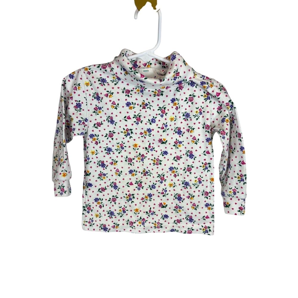 Vintage Y2K Garanimals floral turtleneck shirt made in USA size 2T